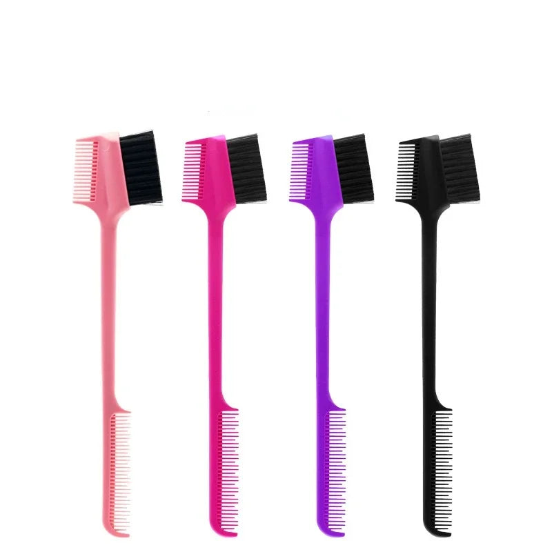 Beauty Edge Brush Comb Vendor Double Sided 3 In 1 Edge Control Brush for Baby Hair Salon Hair Comb Brushes Beauty Tools