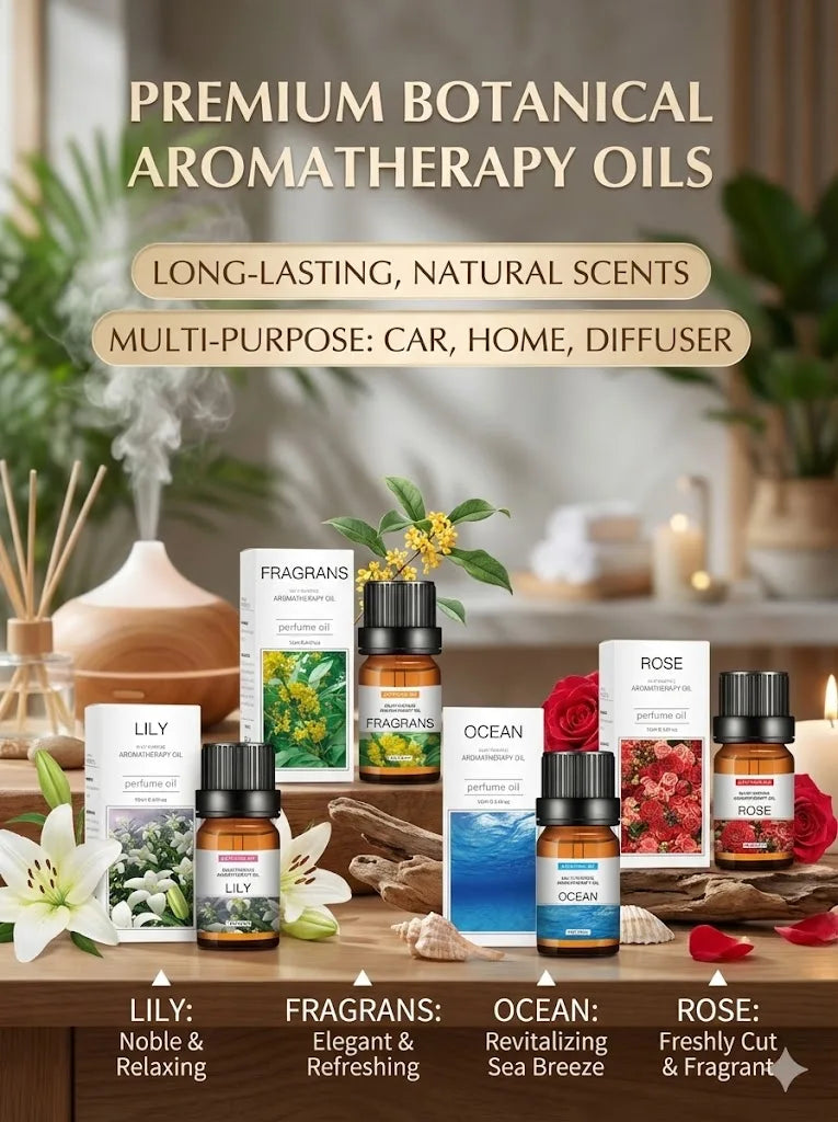 10ml Pure Natural Plant Essential Oil Aromatherapy Oil for Bedroom Bathroom Car Air Freshener Fragrance Oil Aromatic Oil
