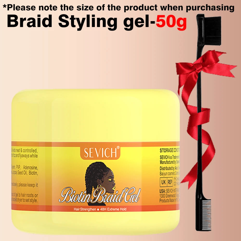 Edge Control Gel Set Hair Braiding Gel Biotin Anti Break Hair Wax Non-Greasy Hair Styling Cream Anti-Frizz Wax Stick For Wig