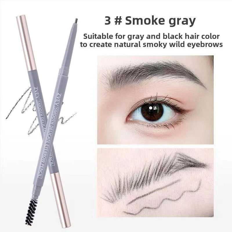 Double-headed eyebrow pencil, long-lasting and non-smudged fine-headed eyebrow pencil for students with exquisite eye makeup