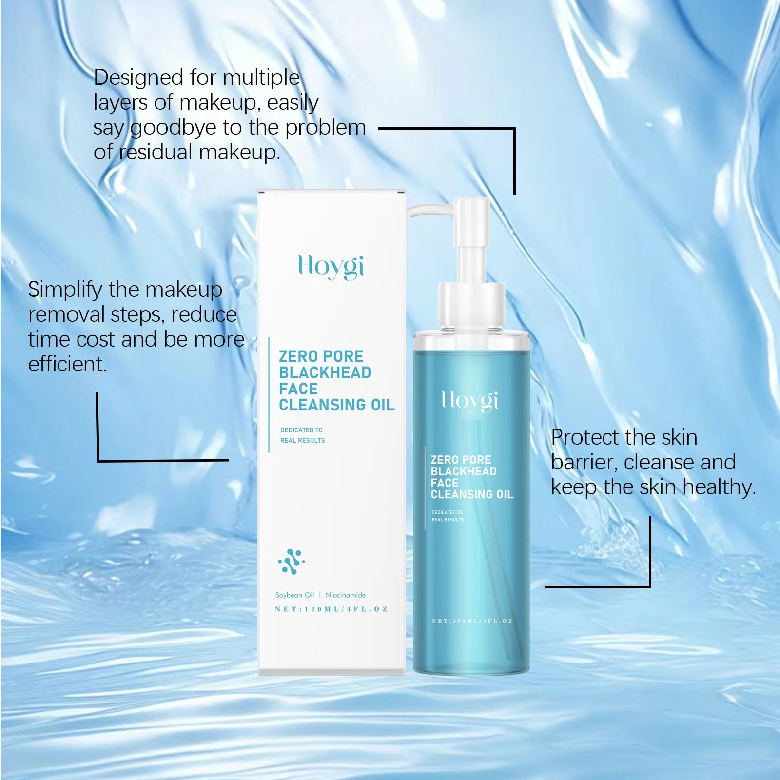 Makeup Remover Oil Purifying Pores Gentle Soothing for Face Eyes Lips Non-Tightening Refreshing Moisturizing Facial Cleanser Oil