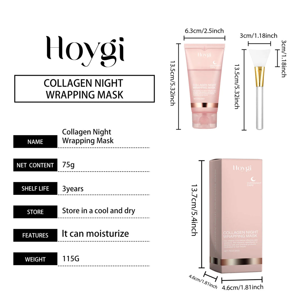 Deep Collagen Mask Peel Off Mask Anti Wrinkle Lifting Face Skin Care Masks Bio Pack Night Wrapping Woman Overnight Skin Hydrates