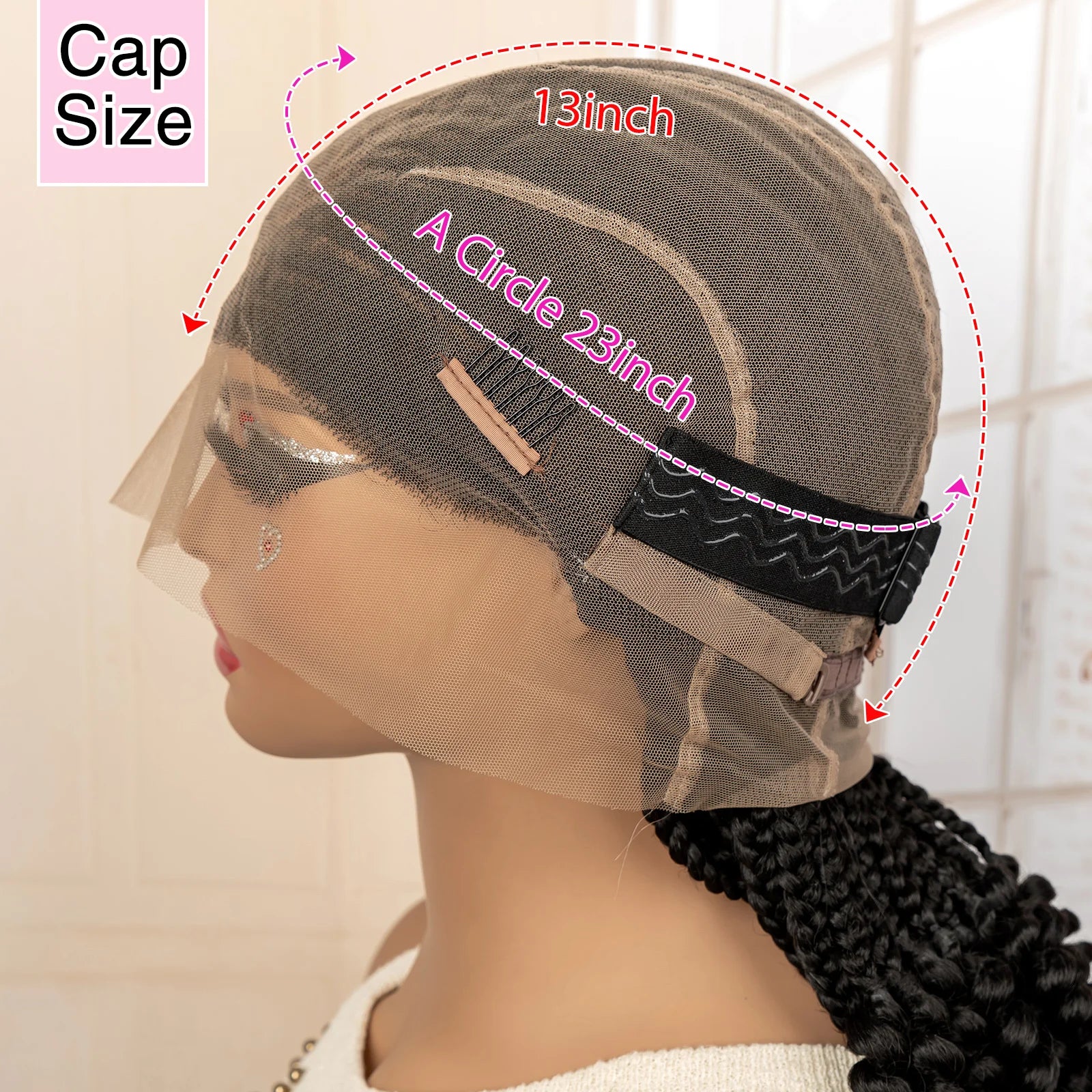Full Lace Braided Wig with Curly Ends Synthetic Cornrow Braids Wig for Black Women Lace Frontal Afro Knotless Braiding Wigs