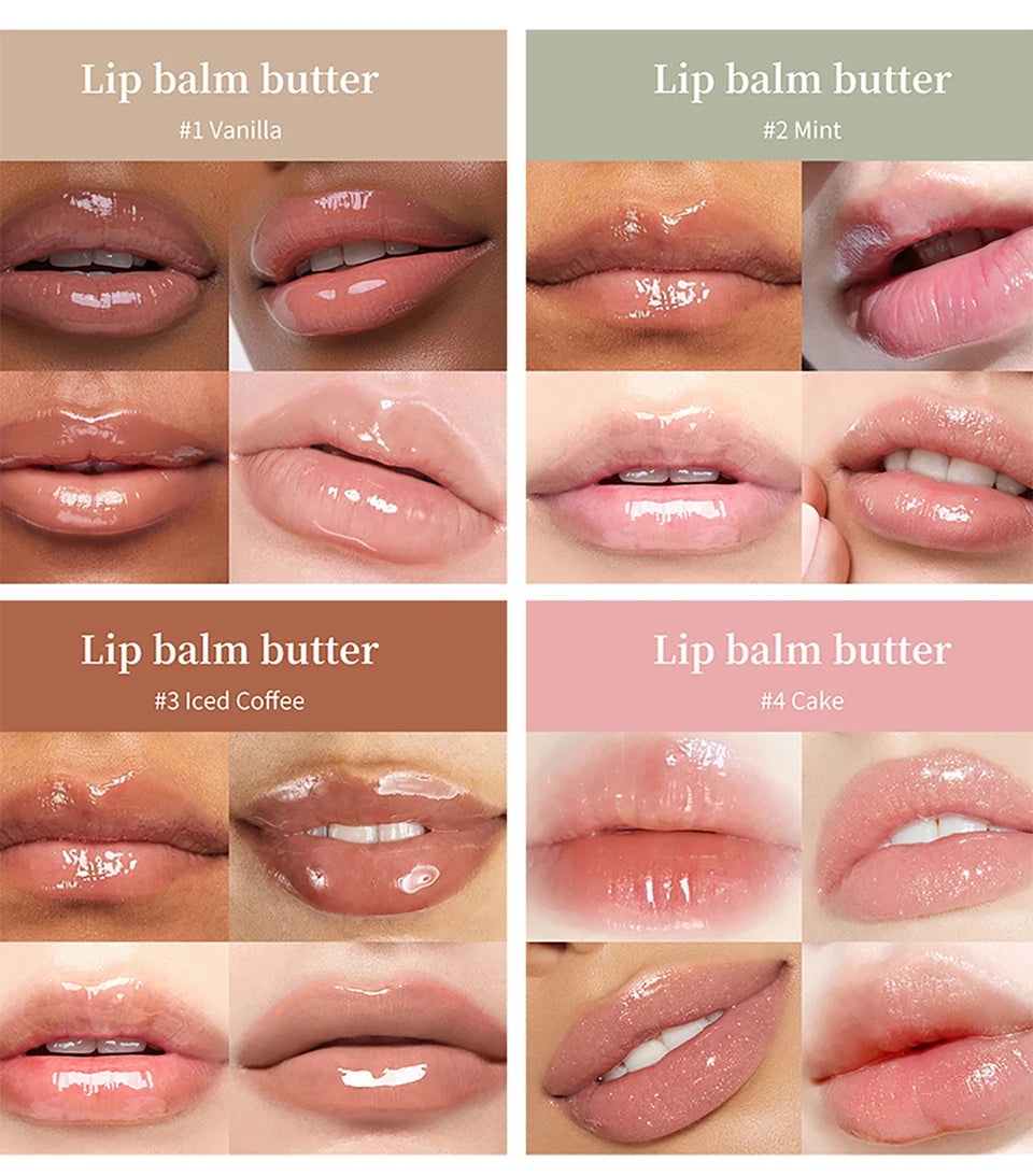 Butter Lip Balm Long Lasting Nourishes Moisturizes Soothes Lips Jelly Lip Gloss Oil Beautifying Smoothing Lip Care Balm Makeup