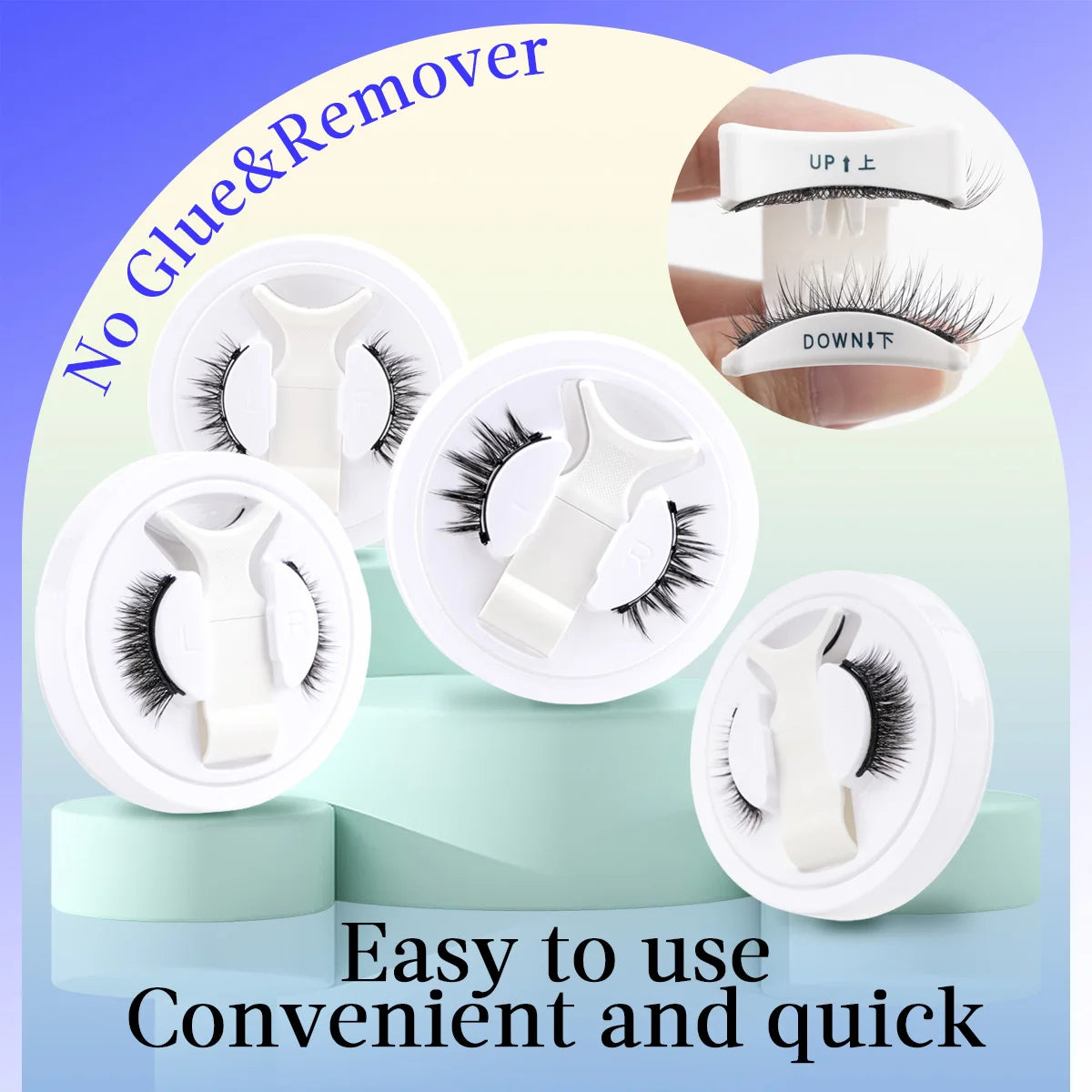 1 Pair Magnetic Lashes For Eye With Winged Ends Soft Reusable Magnetic Eyelashes Natural Look 3D False Lashes Makeup With Tool