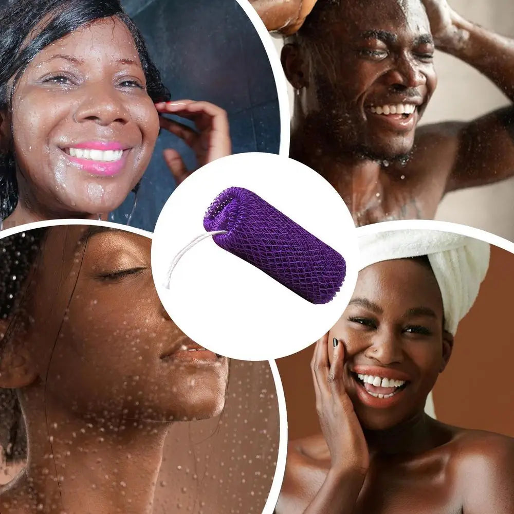African Net Sponges Authentic Exfoliating Bath Sponge Scrub Deep Cleaning For Smoothing Arm Foot Back Neck Leg Body Skin