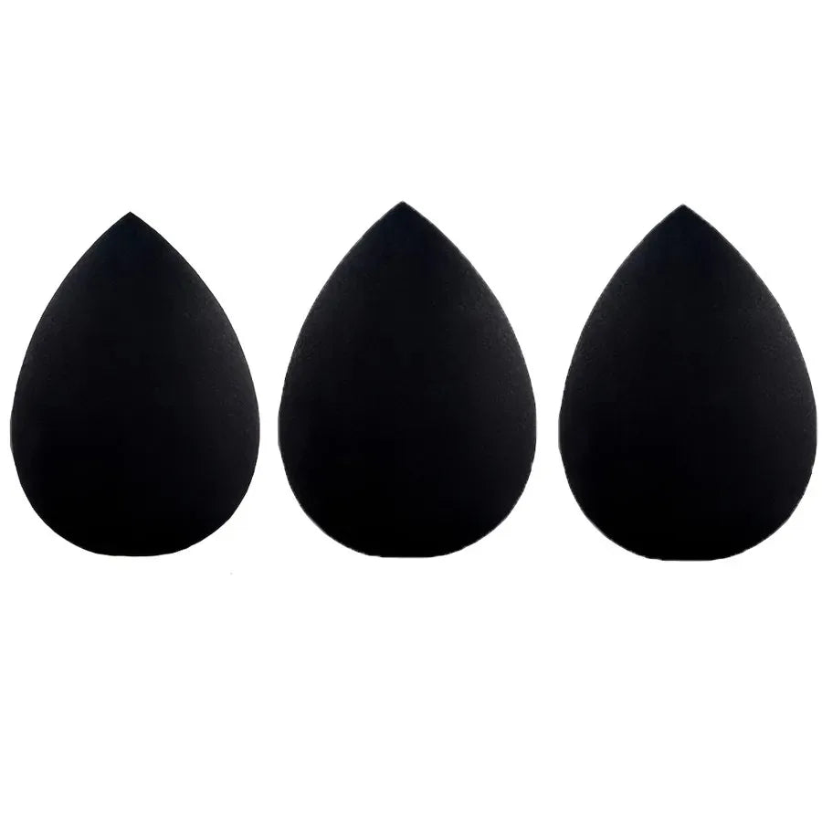 3 Pcs Black Beauty Sponge Set - Water-Activated Expanding Makeup Sponges, Ultra Soft Blending Eggs for Foundation, Concealer & P