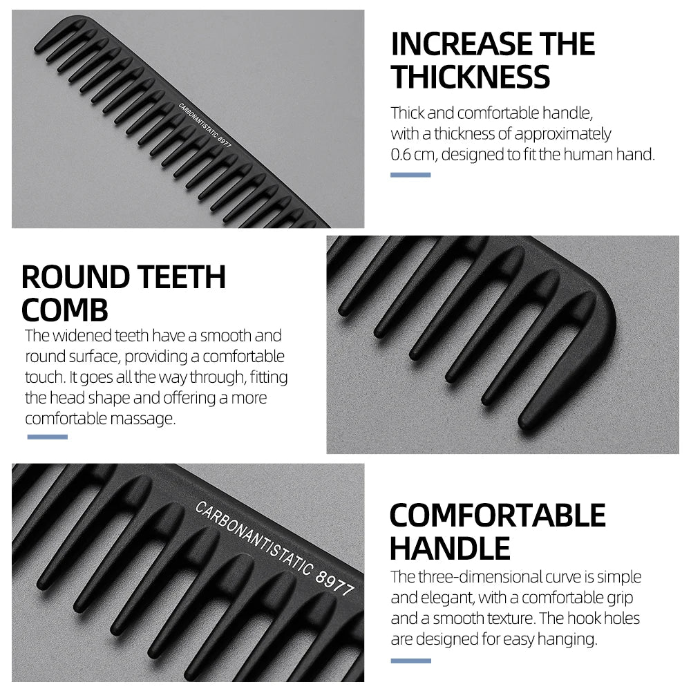 Wide Tooth Curl  Comb Detangling Comb Texture Comb For Curly Wet Wavy Thick Hair Wigs Salon Barber Hairstyle Tool ﻿