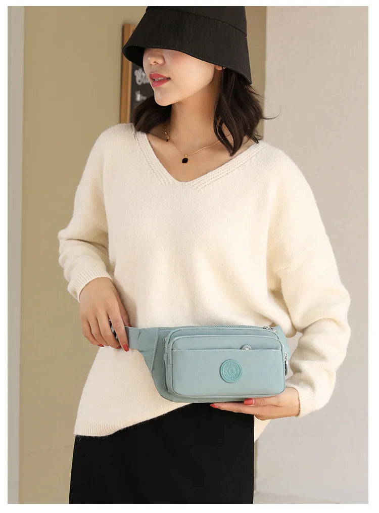 Waist Bags For Women 2024 New Nylon Leisure Solid Color Fanny Pack For Girls Crossbody Chest Bag Belt Waist Packs