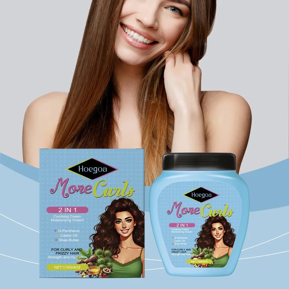 Leave-In Conditioner for Curl and Dry Hair Non-stick Hydrates Moisturize Shiny Nourishing Smoothing Anti-Frizz Care Cream 1/2pcs