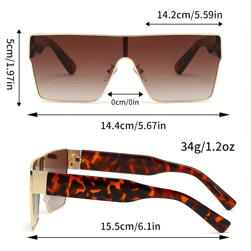 [Oversized Square Glasses] Men's & Women's Oversized Square Glasses - Large Metal Frame, -Tinted Lens,