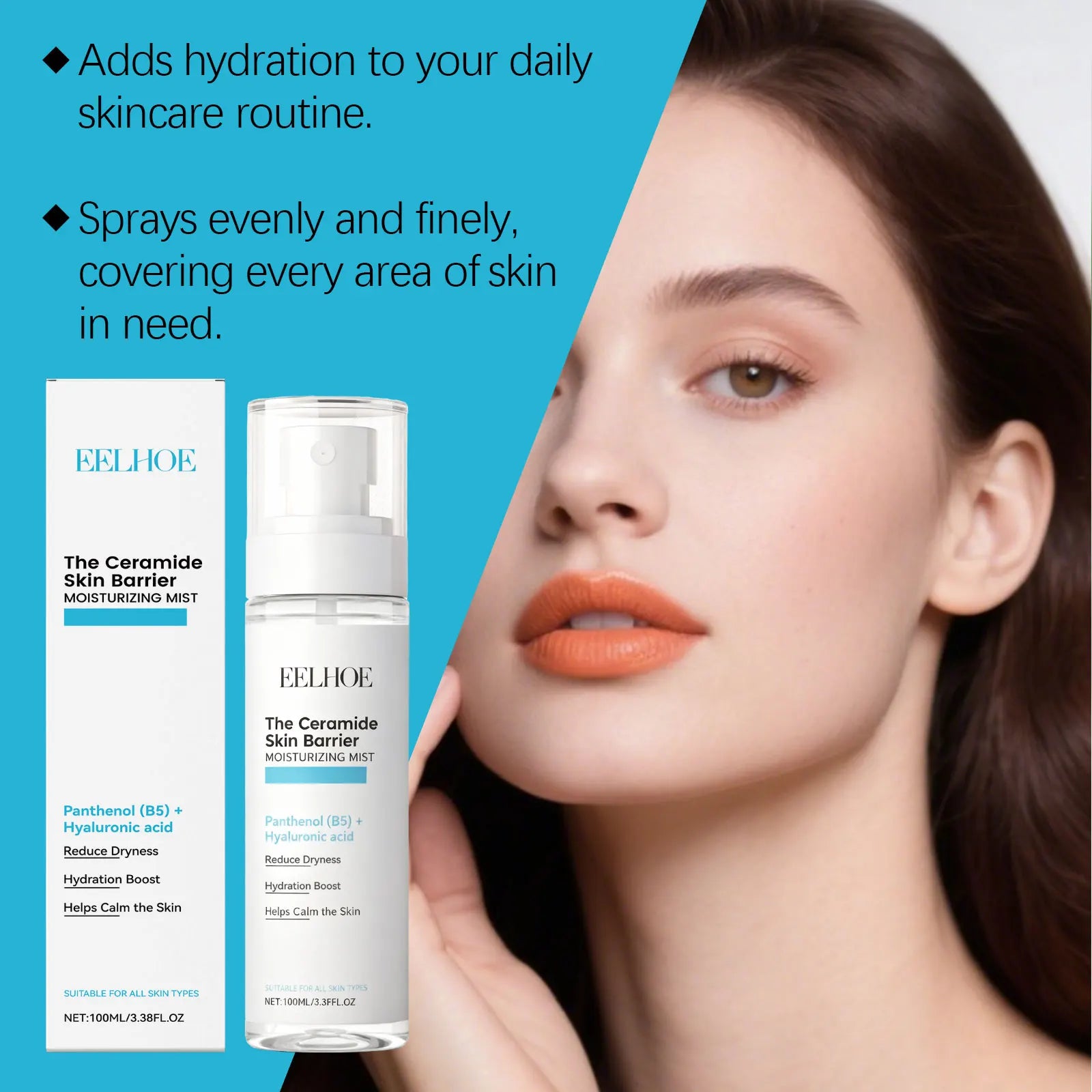 EELHOE Moisturizing Face Mist Hyaluronic Acid Strengthening Skin Barrier Repair Care Soothing Panthenol Hydrating Facial Mist