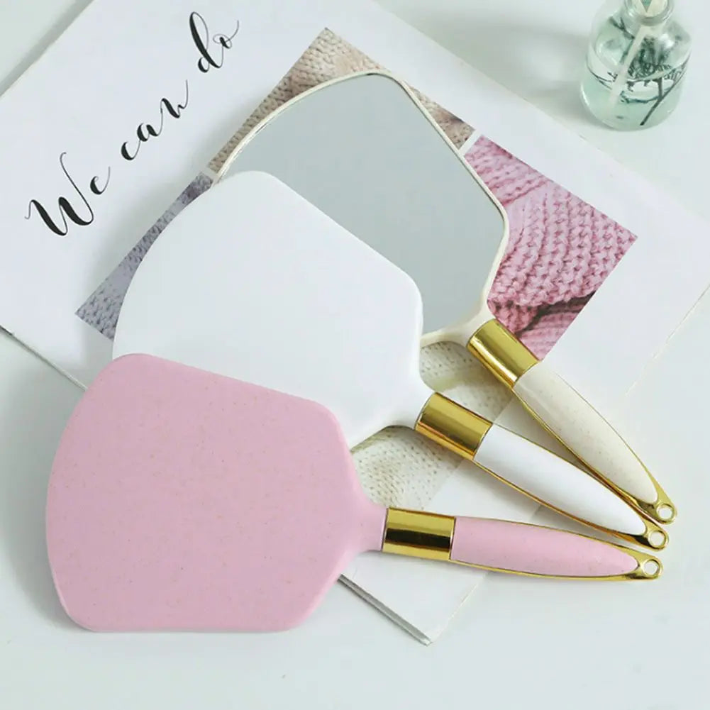 Vintage Handheld Makeup Mirror High-definition Vanity Mirror with Handle Hand Mirror SPA Salon Makeup Vanity