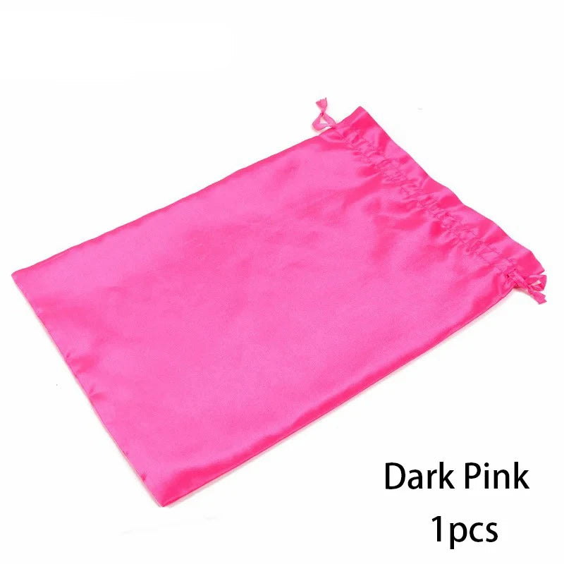 Satin Storage Bags 25*35cm wig storage Satin Wig Bags Black Pink Soft Silk Wig Bag For Hair Wig Packaging Tools