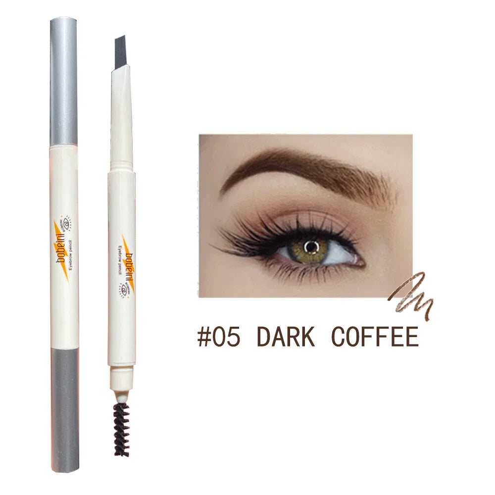 Double-ended fine-tip eyebrow pencil, waterproof, sweat-proof, smudge-proof, non-fading, natural color eyebrow pencil