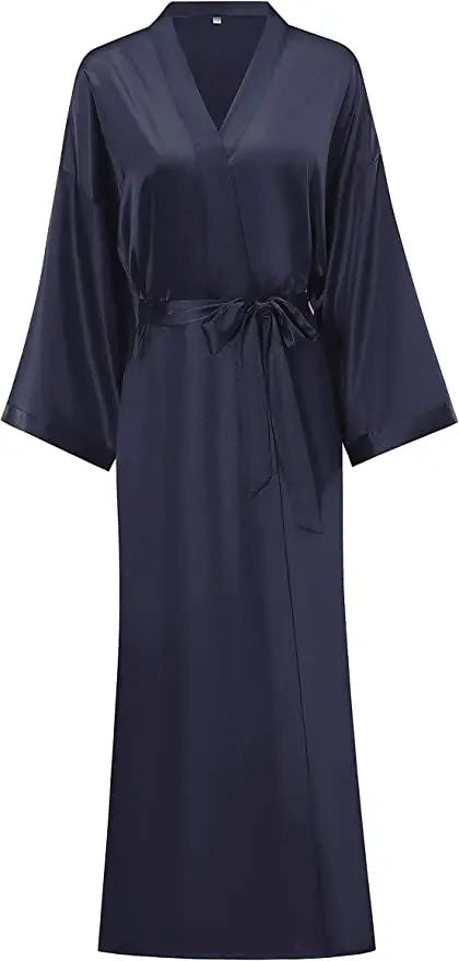 Bathrobe Women Extra Long Sleepwear Robes Silky Robe Charming Night Robe Lengthened Casual Sleepwear Robes Homewear Kimono Robe