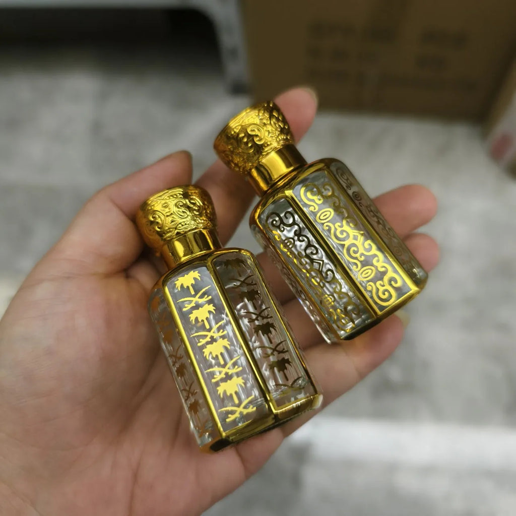 20ML Perfume Bottle Essential Oil Roll On Bottle Luxury Electroplated Glass Container Essential Oil Roll On Glass Bottle