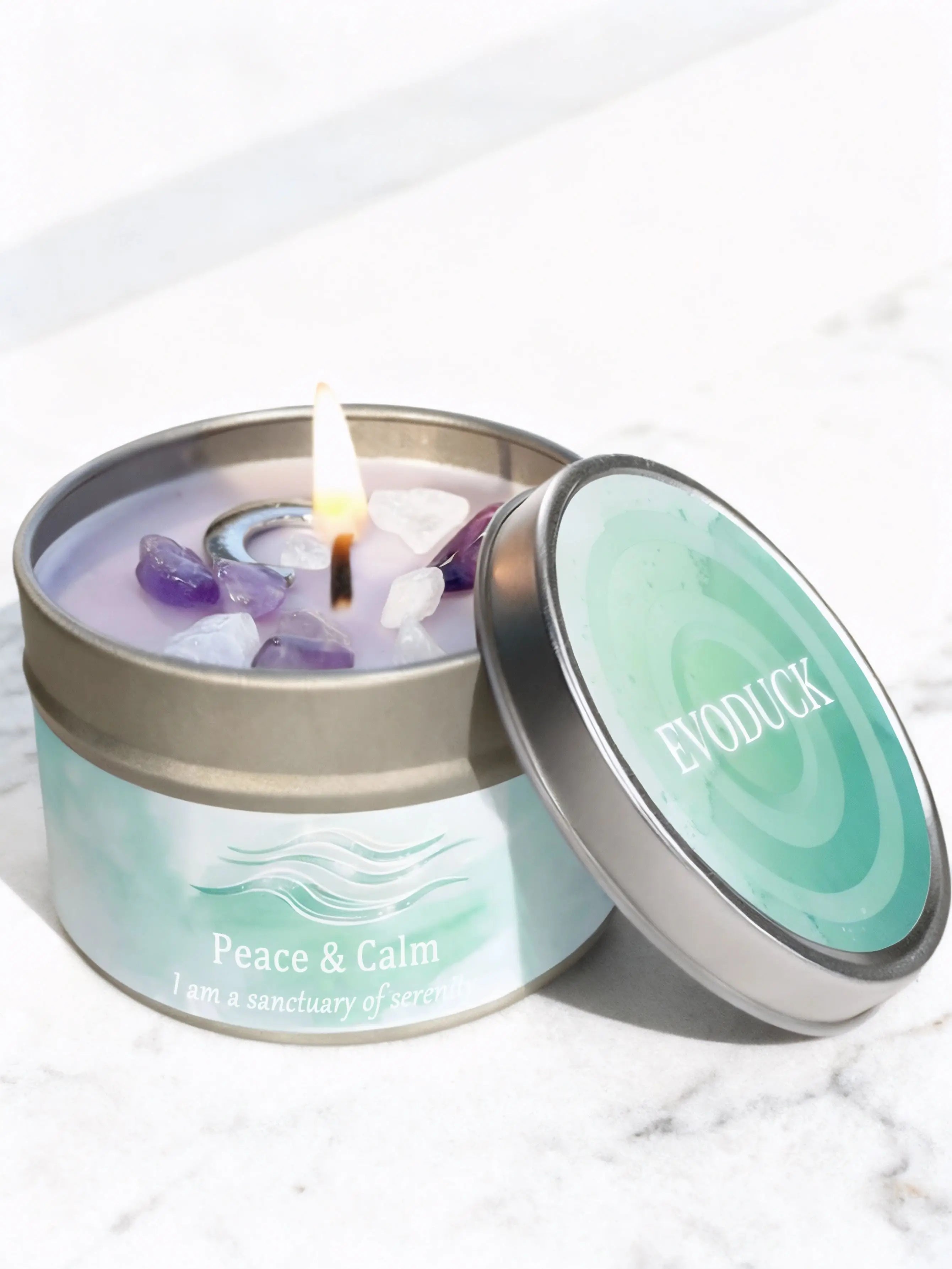 Scented Candles-3oz,Lavender&Chamomile Aroma with Healing Crystals, Great for Holiday Gifting Christmas/Halloween & Home Decor
