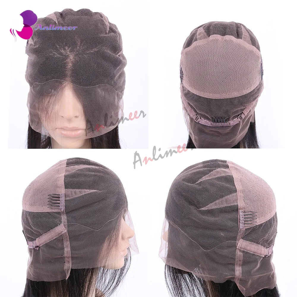 Glueless Full Lace Wigs Natural Wavy Dark Brown Human Hair HD Lace 13x6/360 Wigs With Natural Hairline 5x5 Silk Base Closure Wig