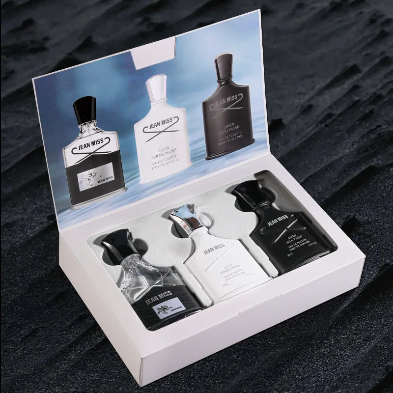 Perfume For Men Gift Box 3pcs Set Lasting Cologne Scent Fresh Natural JEAN MISS Brand Parfum Charming Man Perfumes Hombres