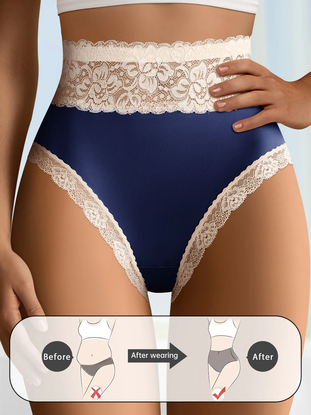 Elegant Lace Women’s Underwear - Mid-Waist Design, Soft & Breathable, Comfortable & Feminine Fit, Perfect for Date Nights