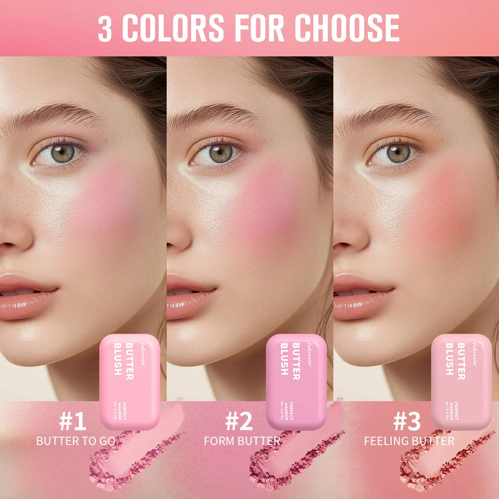 Makeup Powder Blush Waterproof And Sweat-proof High Pigment Long Lasting Pink Cream Blush Cosmetics Palette Powder Korean Makeup