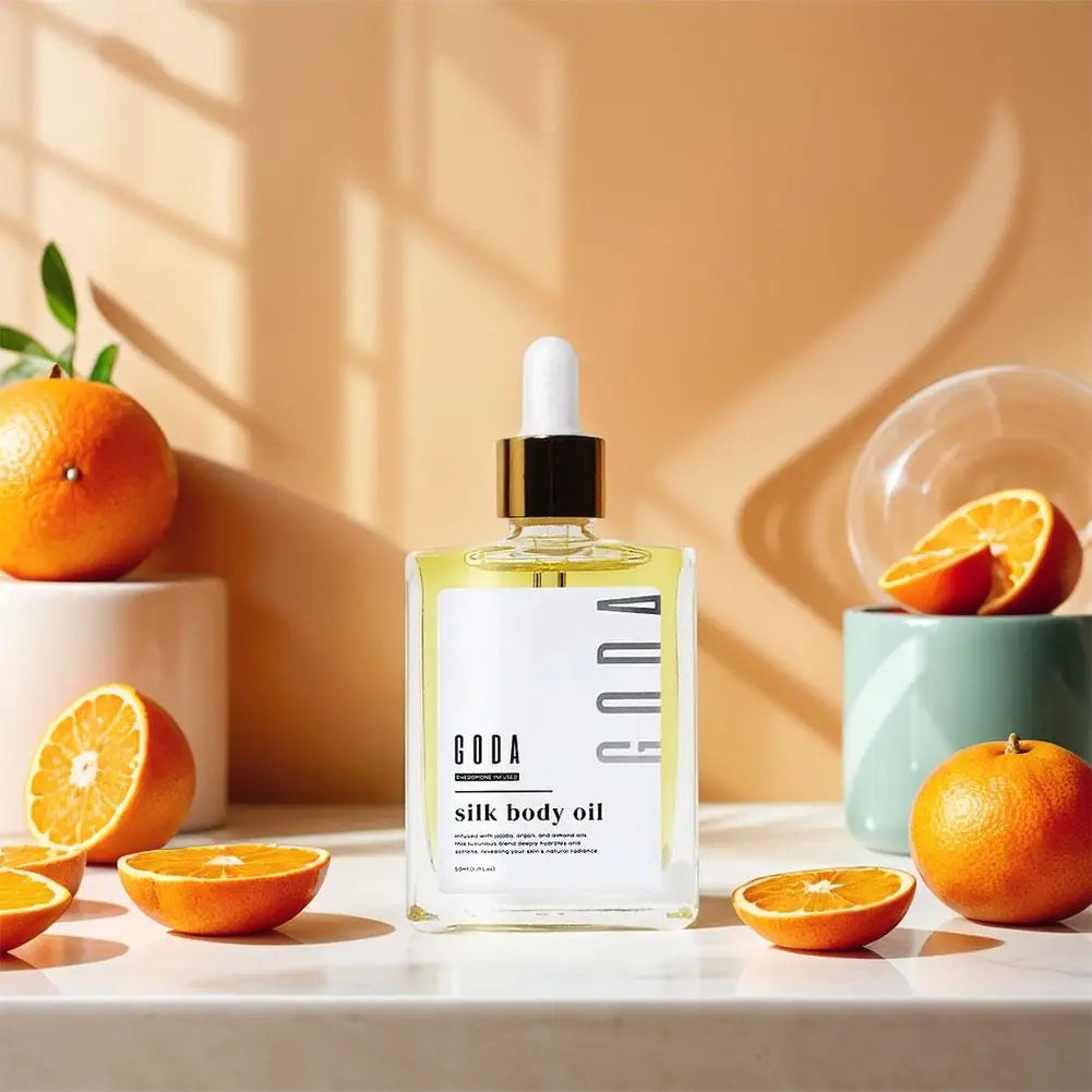 GODA Silk Body Oil Pheromone Fragrance Essential Oil Crafted For Mature Skin Promotes Skin Renewal Reduce Blemish Body Skincare