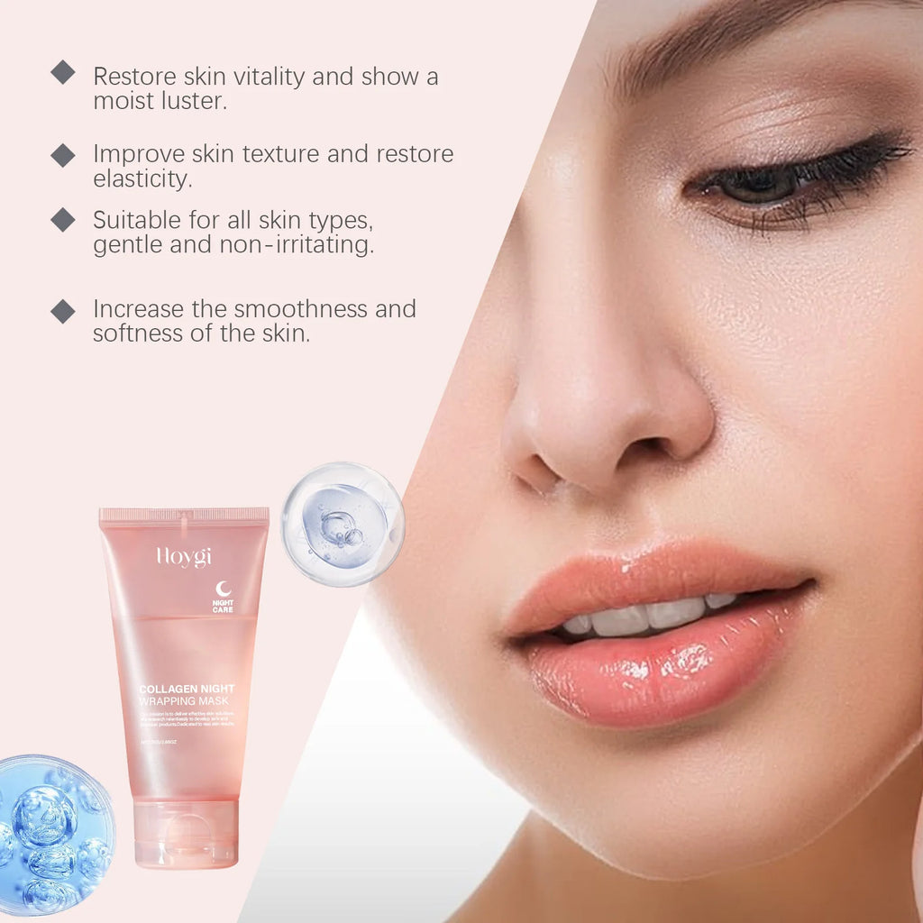 Deep Collagen Mask Peel Off Mask Anti Wrinkle Lifting Face Skin Care Masks Bio Pack Night Wrapping Woman Overnight Skin Hydrates