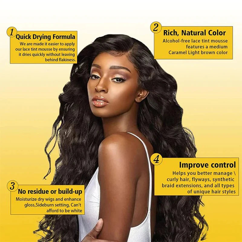 Lace Tint Spray For Wig Seamless Finish 100Ml Lace Tint Melting Mousse For Invisible Hairlines Long Lasting Wig Repair Tools