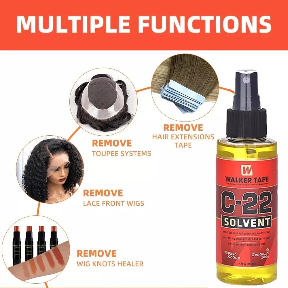 C-22 Hair Solvent Tape Adhesives Remover Quick Removel C22 Citrus Solvent Wig Glue Remover Wig Adhesive Remover Spray