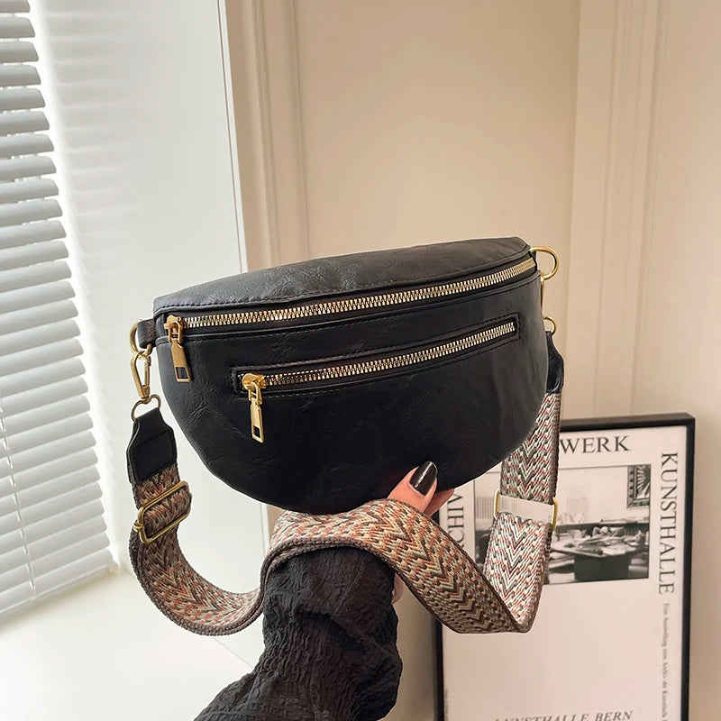 Fashion Simple Waist Bag Woman Chest Pack phone Purse Leather Fanny Pack Luxury Belt Bag 2026 New Ladies Shoulder Crossbody Bags