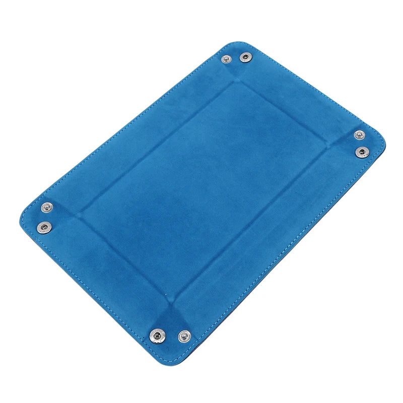 Earrings, Necklaces, Bracelets Jewelry Storage Tray Table Games Key Wallet Coin Trays Sundries Tray PU Leather Folding Dice Tray