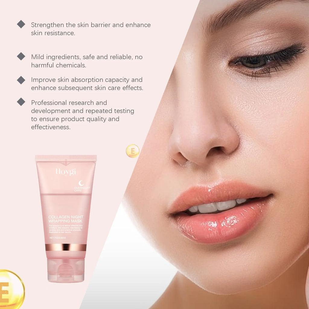 Deep Collagen Mask Peel Off Mask Anti Wrinkle Lifting Face Skin Care Masks Bio Pack Night Wrapping Woman Overnight Skin Hydrates