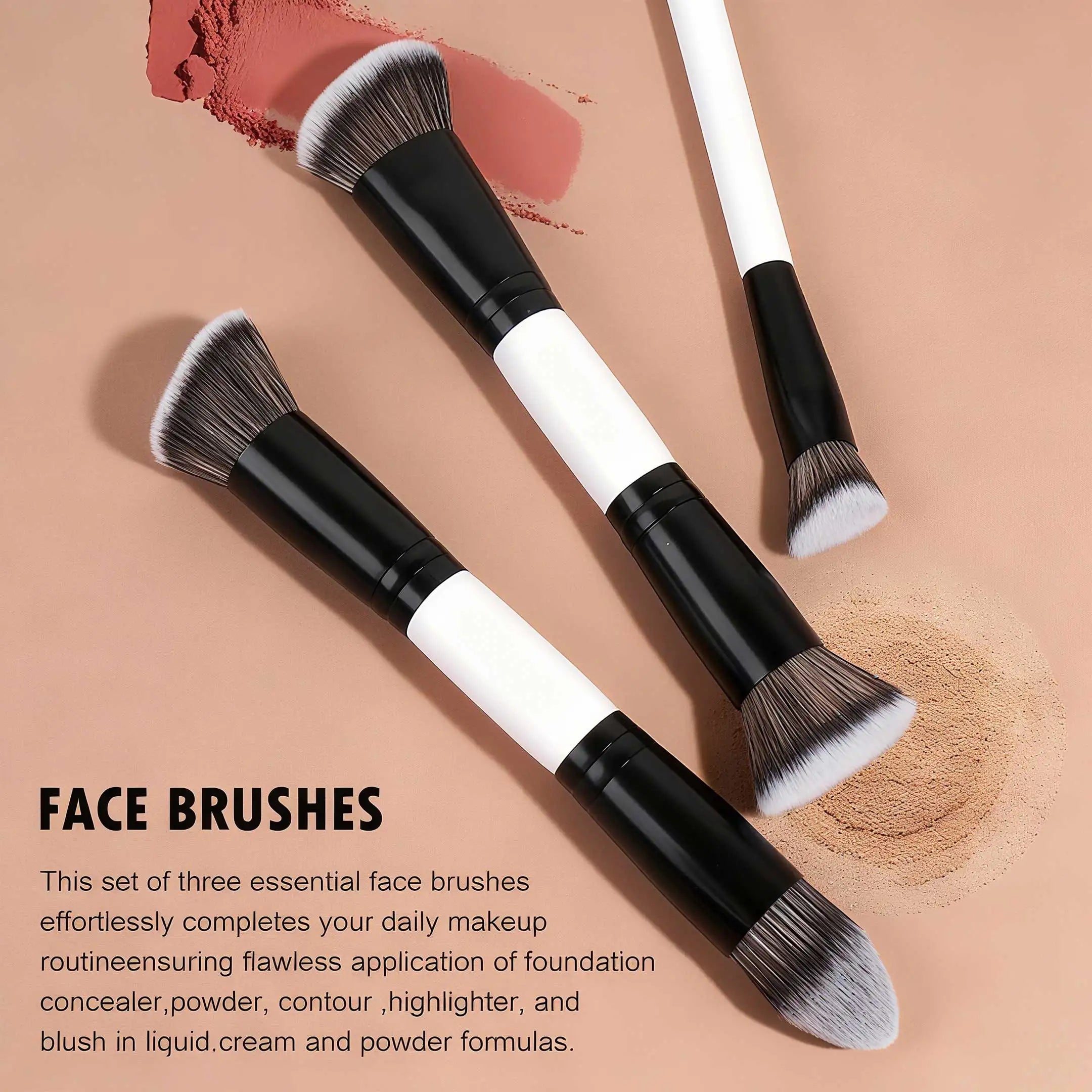 Makeup Brush Set 5pcs Makeup Brushes Double Sided Foundation Triangle Contour Blush Highlight Blending Eyebrow Brush Eyeshadow B