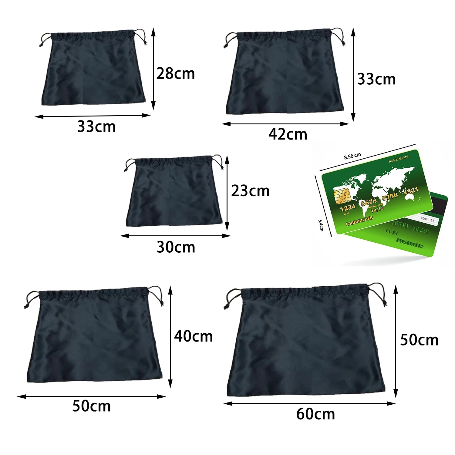 Large Silk Satin Hair Bag Drawstring Bag Wigs Makeup Jewelry Wedding Party Favors Storage Dust Proof Packaging Reusable Bags