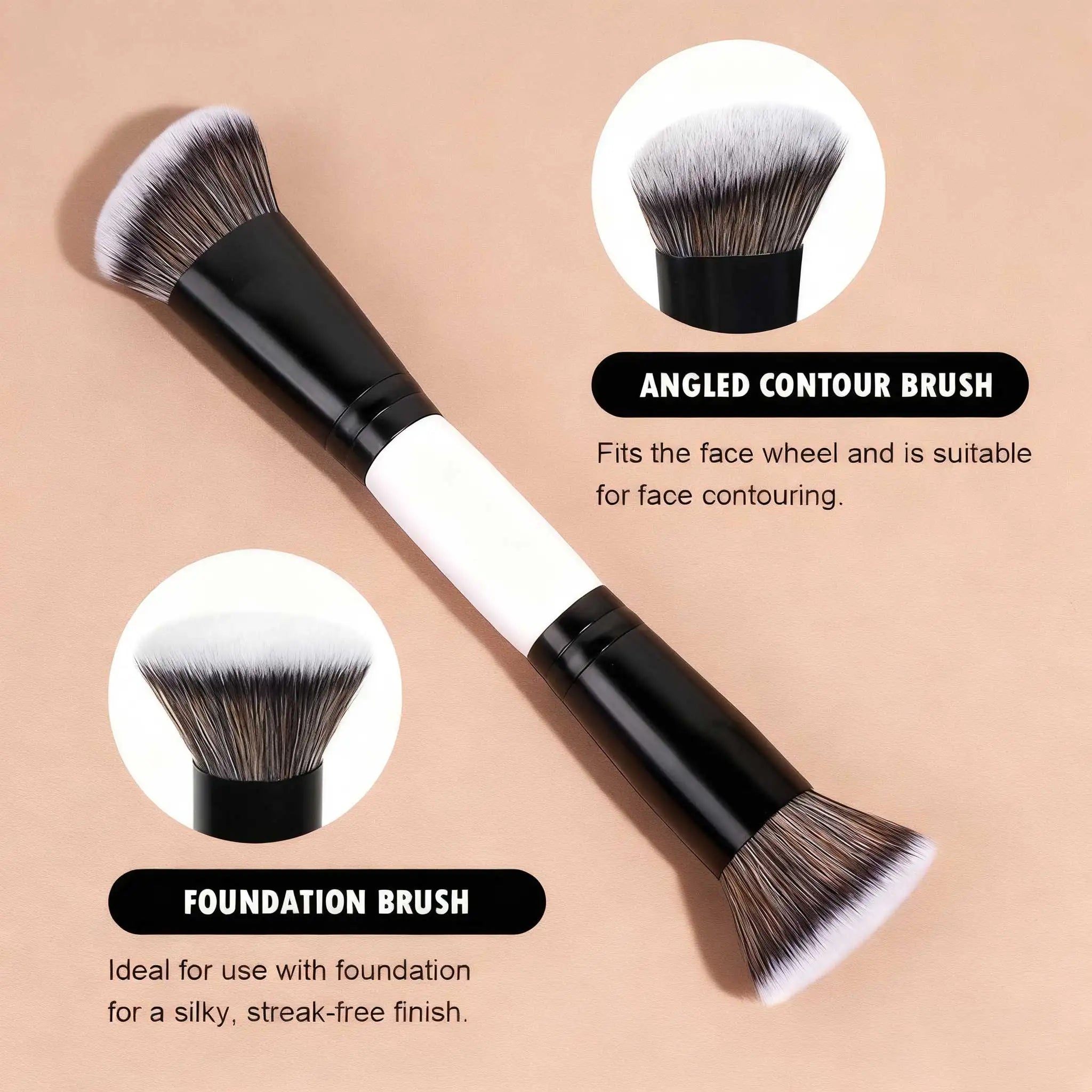 Makeup Brush Set 5pcs Makeup Brushes Double Sided Foundation Triangle Contour Blush Highlight Blending Eyebrow Brush Eyeshadow B