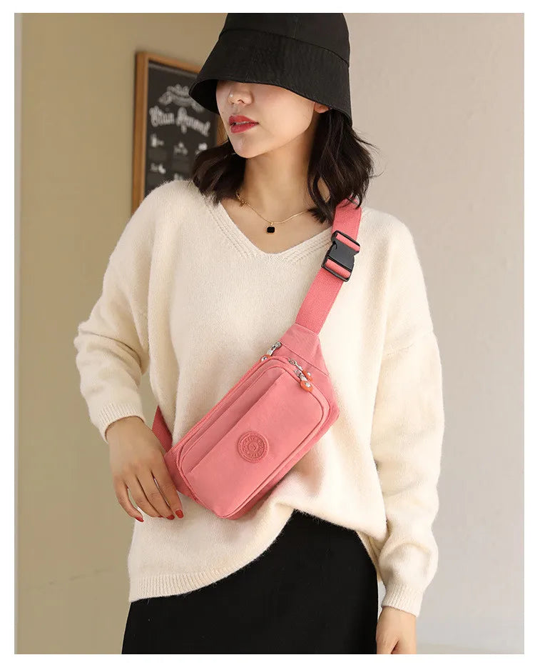 Waist Bags For Women 2024 New Nylon Leisure Solid Color Fanny Pack For Girls Crossbody Chest Bag Belt Waist Packs