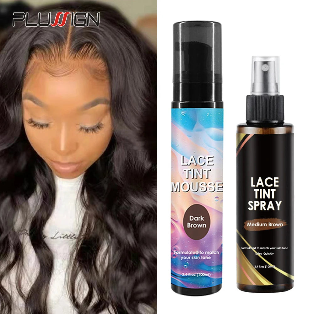 Lace Tint Spray For Wig Seamless Finish 100Ml Lace Tint Melting Mousse For Invisible Hairlines Long Lasting Wig Repair Tools