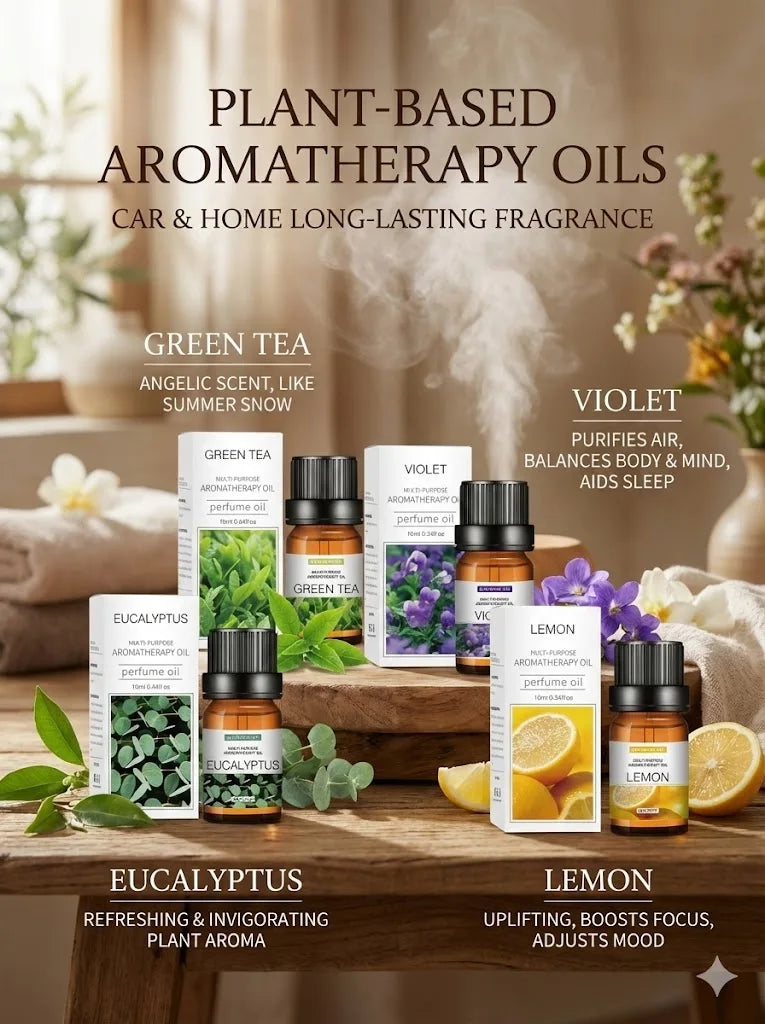 10ml Pure Natural Plant Essential Oil Aromatherapy Oil for Bedroom Bathroom Car Air Freshener Fragrance Oil Aromatic Oil