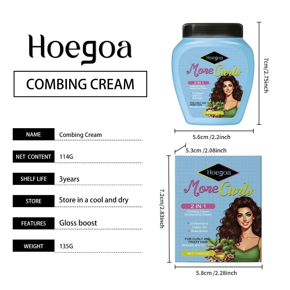 Leave-In Conditioner for Curl and Dry Hair Non-stick Hydrates Moisturize Shiny Nourishing Smoothing Anti-Frizz Care Cream 1/2pcs