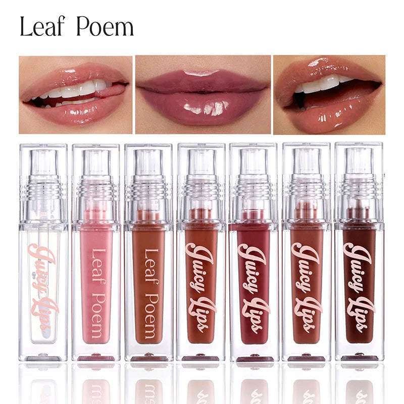 Clear Lip Gloss Makeup Hydrating Pearlescent Glitter Plumping Moisturizing Natural Pink Lip Glaze Reduce Lip Wrinkles Lips Care