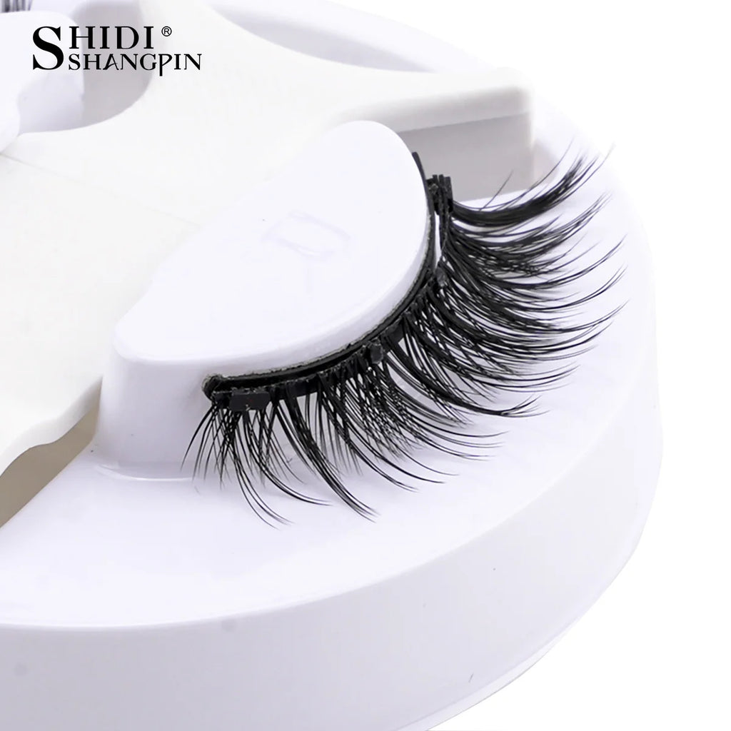 1 Pair Magnetic Lashes For Eye With Winged Ends Soft Reusable Magnetic Eyelashes Natural Look 3D False Lashes Makeup With Tool
