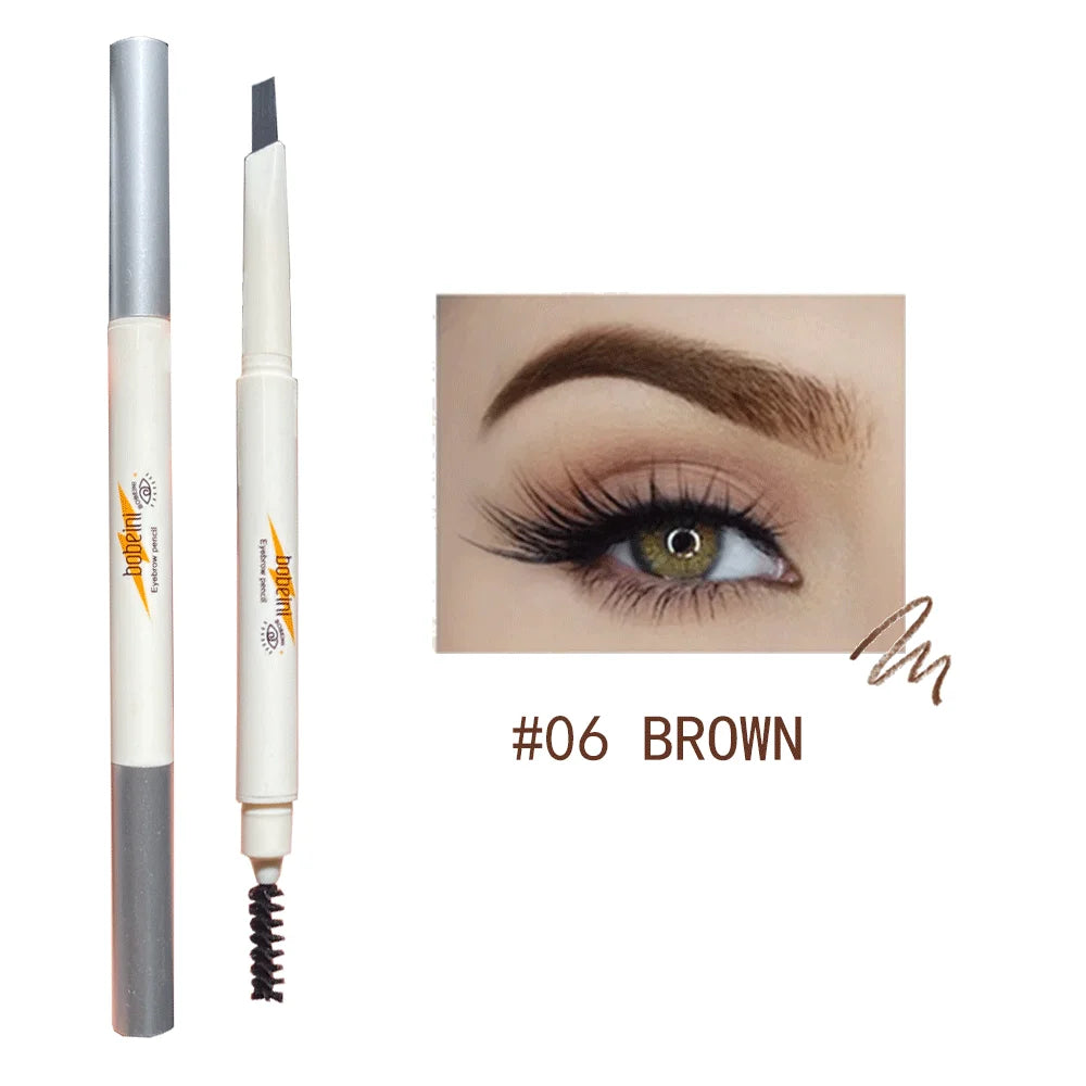 Double-ended fine-tip eyebrow pencil, waterproof, sweat-proof, smudge-proof, non-fading, natural color eyebrow pencil