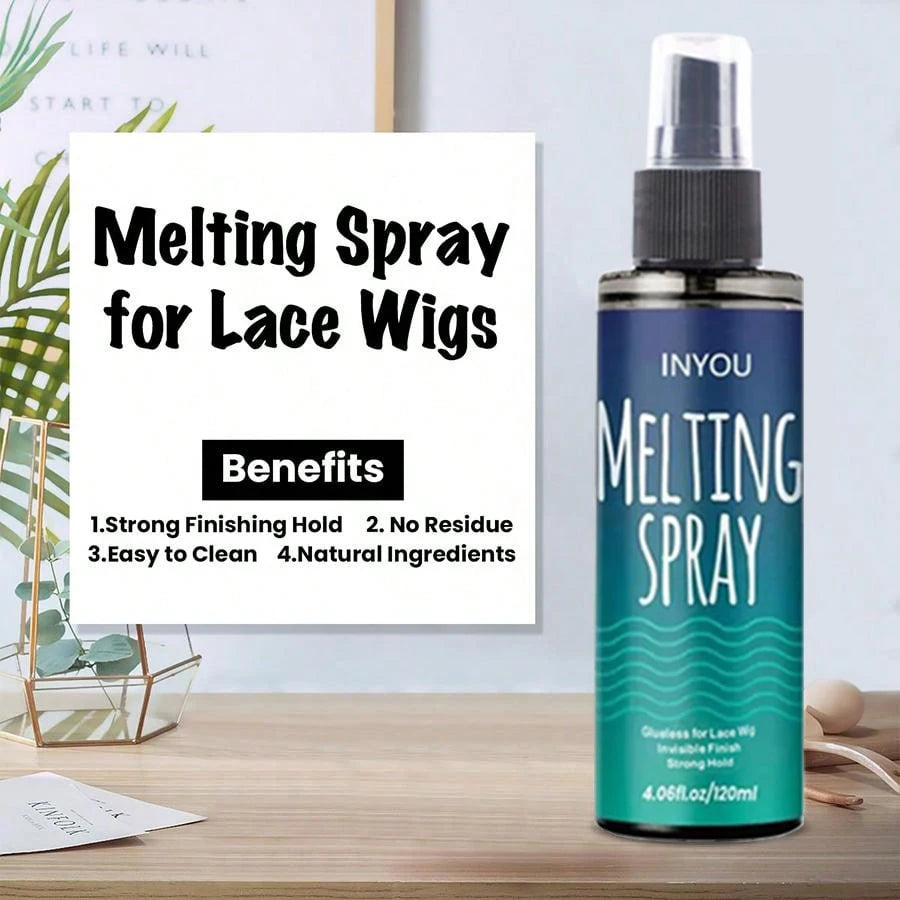 Lace Melting Spray, Lace Wig Melting Spray,Strong Natural Finishing Hold, Wig Melting Spray