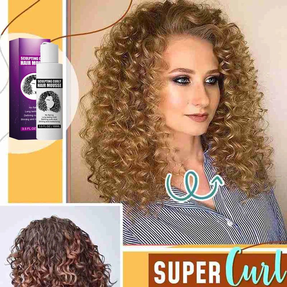 100ml Curly Hair Mousse Anti-Frizz Hair Boost Defining Cream Long Lasting Hold Hair Repair Moisturize Mousse for Women for Rizos