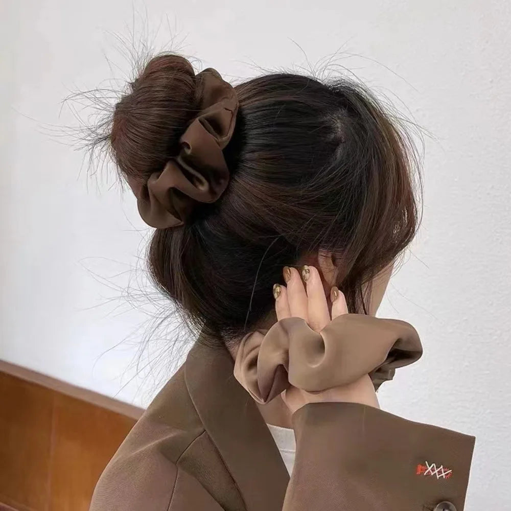 3pcs Luxury Satin Scrunchies Neutral Soft Silk Like Hair Ties Perfect for Elegant Daily Styles Minimalist Looks Chic Accessories