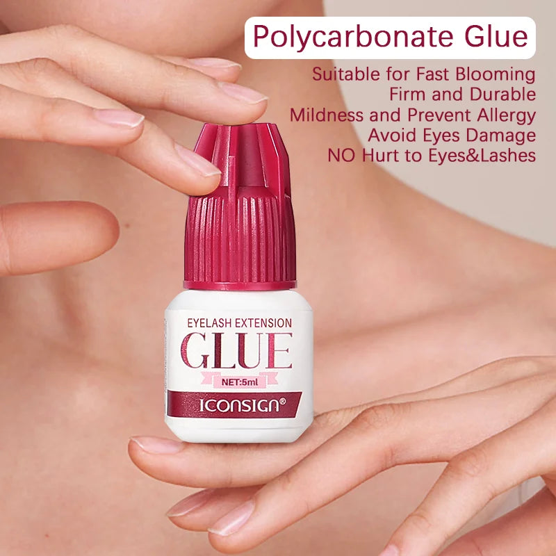 Lash Glue Low Smell 1-2 Seconds Quick Dry Glue For Eyelash Extension Long Lasting 40 to 60 Days Grafting Lashes Glue 5ml 10ml