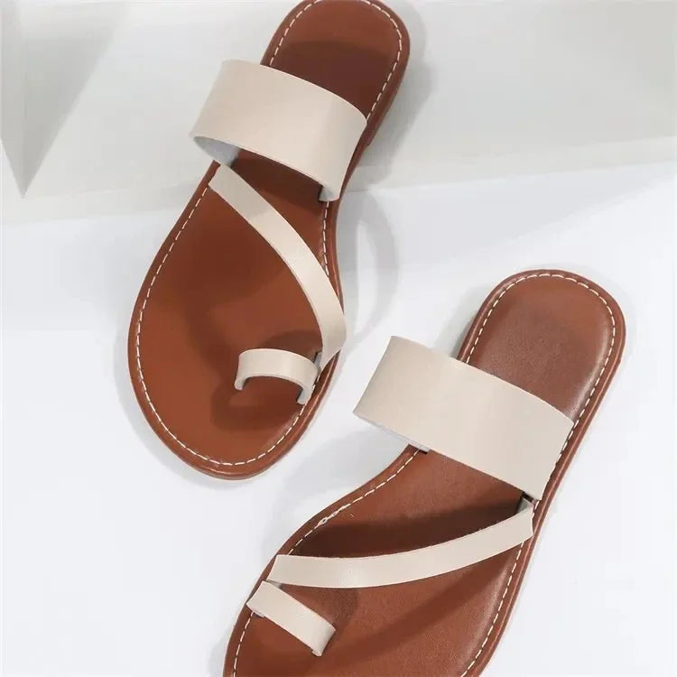 Women Minimalist Thong Sandals 2024 New Fashion Flat Sandals Summer Outdoor Beach Vacation Leisure Woman Shoes