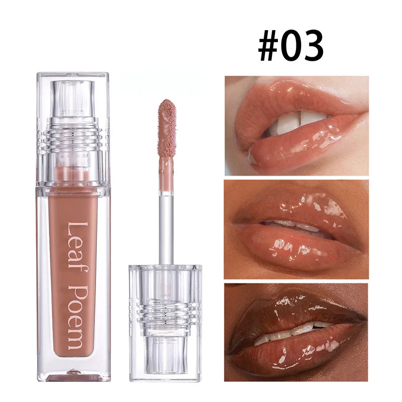 Clear Lip Gloss Makeup Hydrating Pearlescent Glitter Plumping Moisturizing Natural Pink Lip Glaze Reduce Lip Wrinkles Lips Care