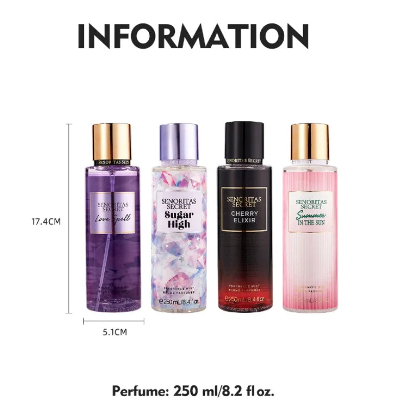 Original Perfume Vanilla Flower Fruit 250ml Fragrance Mist Scent Light Long Lasting Fragrance Women's Perfume Charming Gift